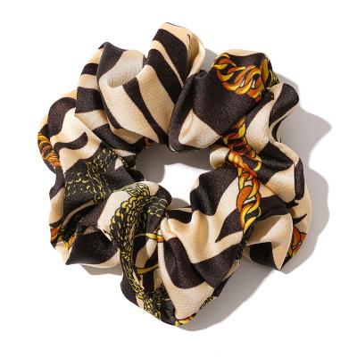 China Hot Animal Women Hair Scrunchies Ziming Amazonian Vintage Pattern Style Cloth Hair Scrunchies Zebra Snake Print Satin Hair Scrunchies for sale
