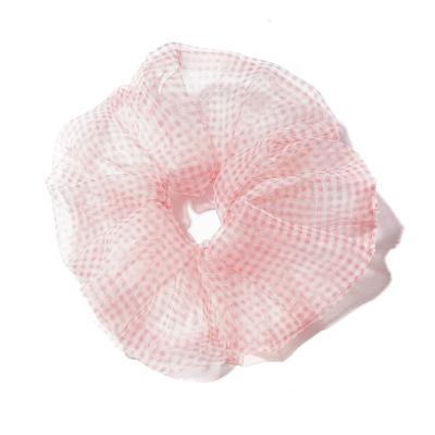 China Hot Korean Peri Style Scrunchies New Thin Grenadine Hoop 18cm Size Ziming Hair Scrunchies Large And Stylish Cloth Hair Tie for sale