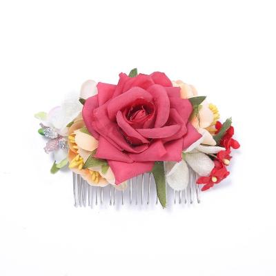 China Party Bohemian and Korean Style Flowers Braid Hair Comb and Hair Pin Sand Beach Pin Comb for Wedding Decorations Wholesale for sale