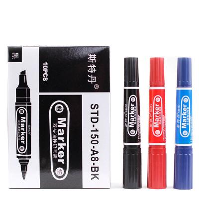 China Office Factories School Round Pen Double Tip Oil Hot Selling Logistics Permanent Marker for sale