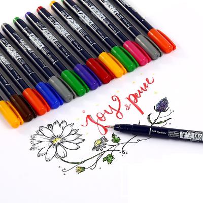 China Tom-bow 10 Colors Calligraphy Inscription/Drawing Calligraphy Brush Waterproof Marker Pen Flourish Special Pen Color Marker Pen Art Supplies for sale