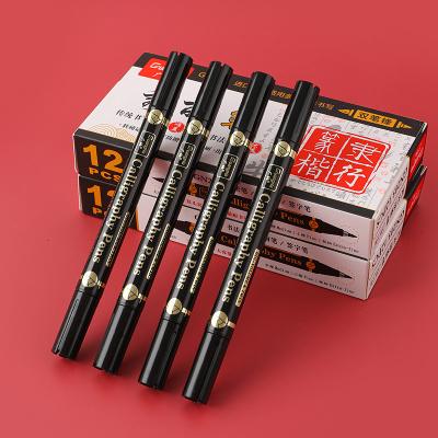 China Calligraphy Writing Double Tip Hand Lettering Pens Soft Calligraphy Pens Black Refill Brush Pens For Signature Beginners Writing Drawing for sale