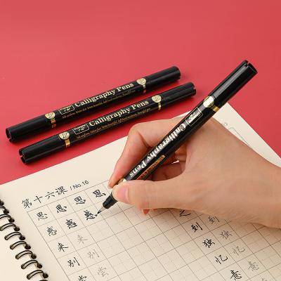 China Calligraphy Writing Double Head Brush Pen Calligraphy Pen Markers Art Writing School Supplies Stationery Student for sale