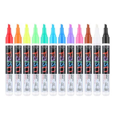 China Writing. Advertising.Promotion.Gift 12 Colors 6mm Reversible Tip Chalk Erasable Fluorescent Liquid Marker for Board, Glass, Plastic, Ceramics, Windows for sale