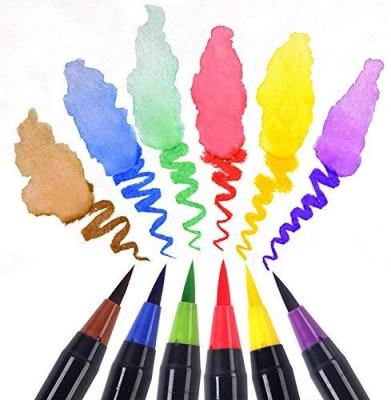 China Hot Selling 48 Colors Watercolor Pen Brush Tip Painting Drawing Brush, Water Color Marker Pen Set For Kids and Adults Coloring Books for sale