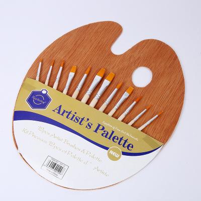 China Artist Acrylic Paint Brush Set Watercolor Gouache Oil Paint for Painting Art Painting Art Canvas Oil Brush Set Nylon Hair 12 Pcs Packing Mix Wood Handle for sale