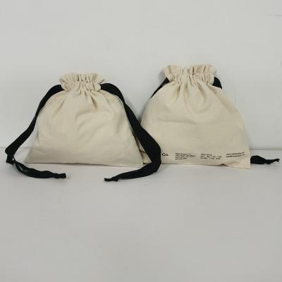 China Eco Friendly Organic Canvas Fabric Canvas Small Folding Drawstring Bag for sale