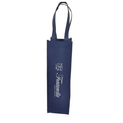 China Nonwoven Washable Canvas Wine Gift Bag For Single Bottle With Your Logo for sale