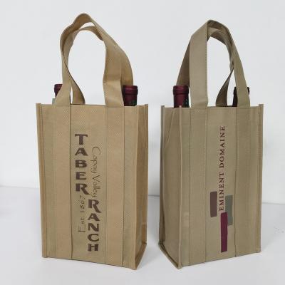 China Customized Non Woven Logo Wine Alcohol Beer Drink Bottle Gift Packaging Bags for sale