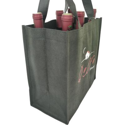 China High Quality Thick Non-woven Tote Bag With Handle Christmas Bottle Wine Carrier Gift 6 for sale