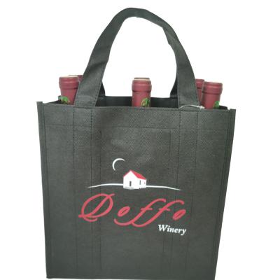 China Wholesale Custom Reusable Printed Nonwoven Wine Nonwoven Logo 6 Bottles Tote Bag for sale