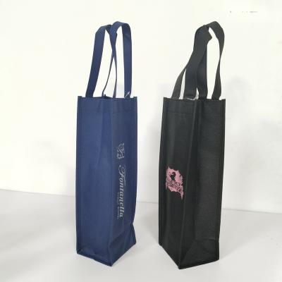 China Wholesale Nonwoven Reusable Simple Wine Bottle Canvas Tote Bag Set for sale