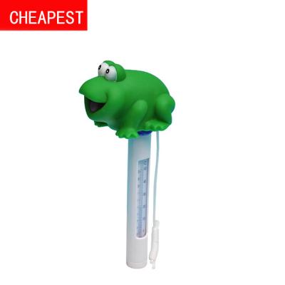 China Hot Wholesale Floating Animal Swimming Pool/Pool Spa Thermometer Floating Round Frog Thermometer for sale