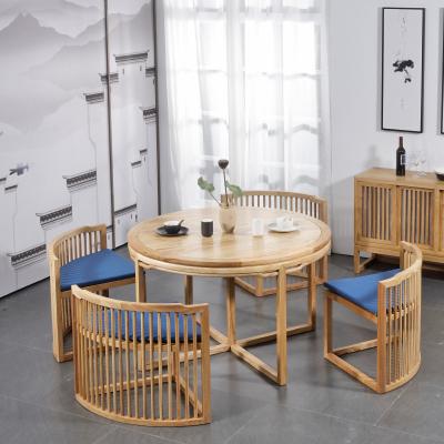 China Wholesale Customized Wooden Dining Table Easy Kitchen Combination The Round Table And Chair Set for sale