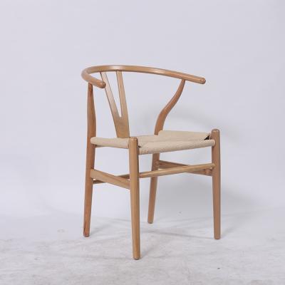 China Leisure Chair Wholesale Hans Wegner Y Chair Dining Wooden Chair With Fabric Woven Knockdown Seat for sale