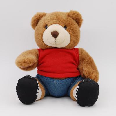 China PLAY Factory Wear Lovely Plush Jeans Plush Sitting Teddy Bear Toy Stuffing Soft Baby Bear Toy for sale