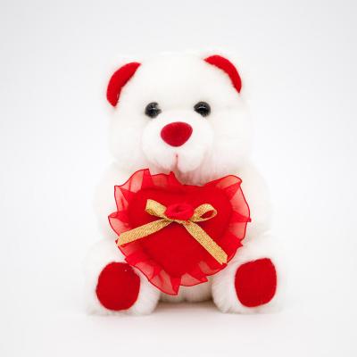 China Factory OEM ODM Handsome Gift Teddy Bear Wholesale White Red Heart Lace Plug Cute Teddy Bear Stuffer Toy for sale