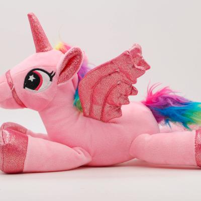 China Environmental ODM OEM Stuffed Pink Lovely Unicorn Stuffed Unicorn Stuffed Animal Lying Soft Relaxing Toy for sale