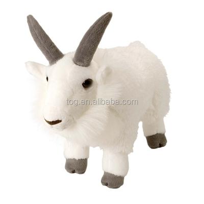 China Promotion OEM Factory Realistic Plush White Goat Stuffed Fluffy Farm Animal Toy for sale