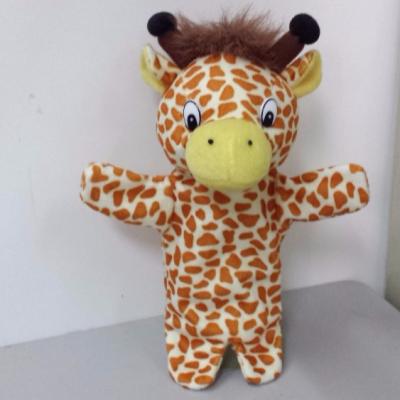 China Wholesale Cute ADIATHERMIC POWER OEM ODM Friends Glove Hand Puppet Giraffe Stuffed Animal Plush Dolls Toy for sale