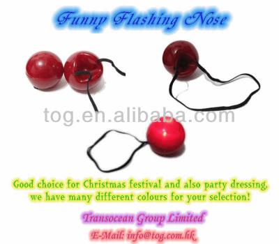 China Halloween Light Up Rudolph Nose Flashing Red Blinking Clown Reindeer Costume Accessory for sale