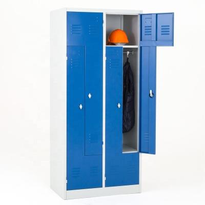 China Modern Design Metal Staff Lockers Hotel Cloakroom Z Shape 4 Door Steel Clothing Locker NT-ZL-04 for sale