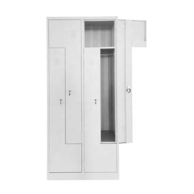 China Promotion Z shape door locker metal military clothes locker with shelf LW-ZL-04 for sale