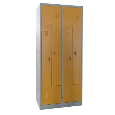 China excellent quality fashion 2 door double tier metal z shape gym locker LW-ZL-04 for sale