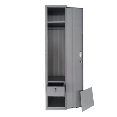 China Single Door Steel Locker With Inner Drawer Steel Wardrobe LW-TL-01D for sale