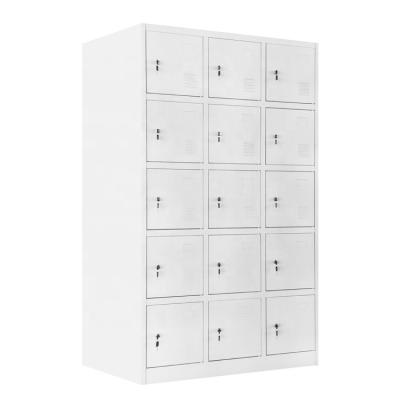 China 15 Doors Locker Cabinet Furniture Steel Metal Cabinets Multi Door Locker For Gym Clothes Locker LW-MD-15 for sale