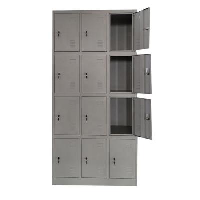 China Staff Locker Cabinet 4 Tier 12 Door Metal Staff Locker Pool Iron Uniform Locker LW-DL-12 for sale