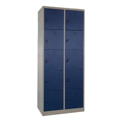 China Hot Sale 10 Doors Clothes Locker Staff Workers Employees Metal Steel Locker LW-DL-10 for sale