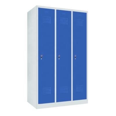 China Metal Cabinet Supplier Customized OEM Gym Office 3 Door Staff Clothing Shoe Cabinet Lockers LW-DCL*03 for sale