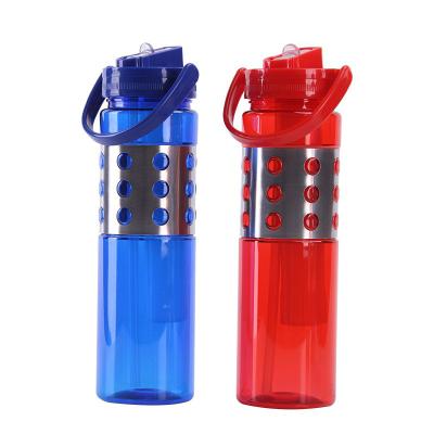 China Factory wholesale creative 0.7L viable plastic bottle with portable cup fashion space straw handle leak-proof sports water cup for sale