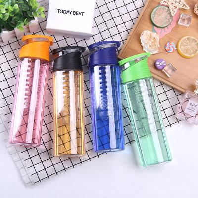 China 700ml Outdoor Sports Viable Indoor Water Bottle Colors Logo Portable Plastic Juice Cup Customizable Summer for sale