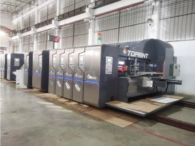 China Golfkarton het Maken de Randvoeder Vier van het Machinelood Kleur Flexographic Drukmachine Te koop