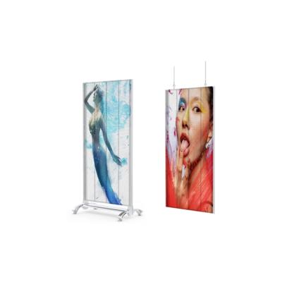 China Indoor LED Display Smart Plug-and-Play Screen WiFi Transparent Advertising Poster for sale