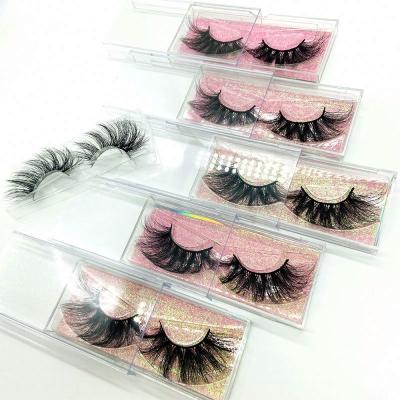 China Real Natural Custom Private Label Long Mink 25mm Lashes Extension Seller Packaging 5d Mink EyeLashes Fluffy for sale