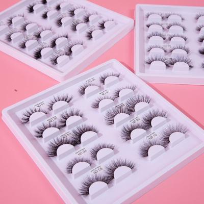 China Natural Handmade Wholesale Natural Free Sample Long Fake Mink Eyelashes Individual 3D Silk Lashes for sale