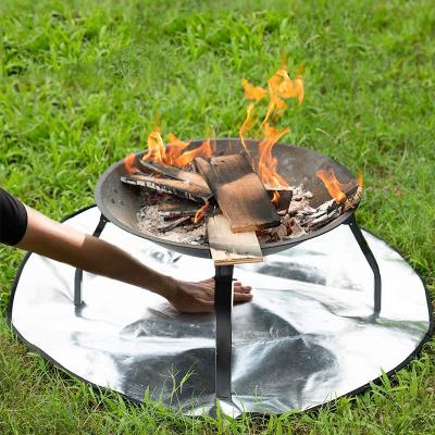 China Heat Resistance BBQ Grill Mat Around Fire Retardant Mat With Aluminum Foil Camping BBQ Tools Support Customization for sale