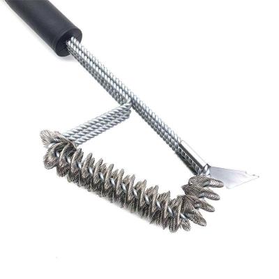 China Easily Cleaned Multifunctional Grill Mesh Grill Brush BBQ Cleaning Brush with Scraper Outdoor BBQ Tools for sale