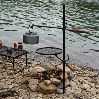 China Easily Cleaned Oven Tripod Cooker Campfire Grill Stand Tripod Dutch Grill Outdoor Adjustable Camping Grill for sale