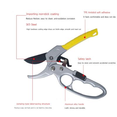 China High carbon steel pulley labor-saving fruit branch shears branch scissors sk5 branch shears gardening rough garden tools for sale