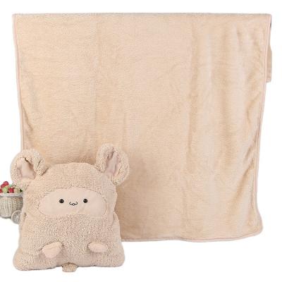 China PORTABLE 3 in 1 Cute Cartoon Stuffed Plush Toys Baby Throw Goat Pillow Blanket Set with Hand Warmer Design for sale