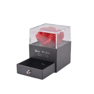 China 2021 New High Quality Acrylic Flower Jewelry Box Fashion Necklace Eternal Gift Box for sale