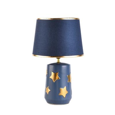 China 2022 modern new electroplating blue sky and gold star ceramic table lamp for hotel decoration for sale