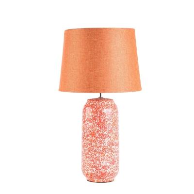 China Modern fancy orange pattern ceramic table lamp for home decoration for sale