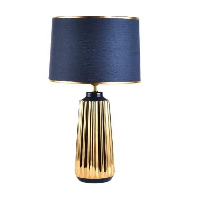 China New Fashion Arrival Modern Shining The Hotel Blue Gold Home Decoration Ceramic Night Light Table Lamp for sale