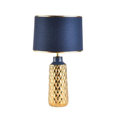 China Modern Fashion Creative Gold Blue Ceramic Table Lamp for sale