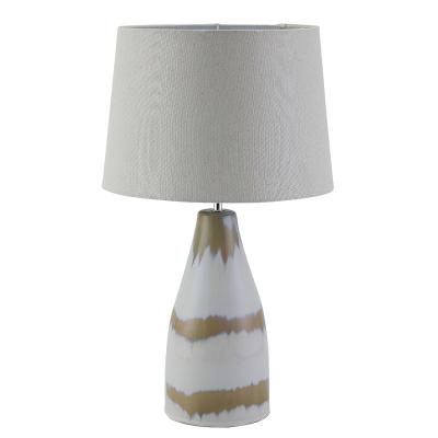 China Modern Wholesale Chandelier Painting Ceramic Table Lamp With Fabric Shade For Hotel for sale